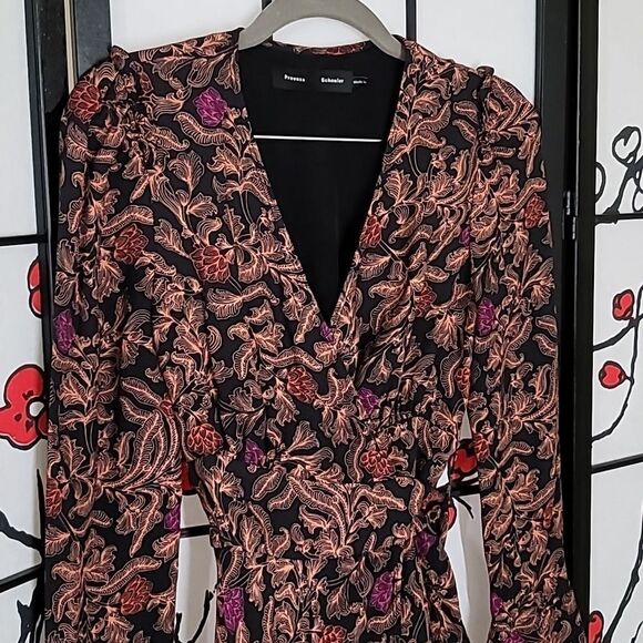 PROENZA SCHOULER PAISLEY PRINT GEORGETTE WRAP TOP - Picture 5 of 13